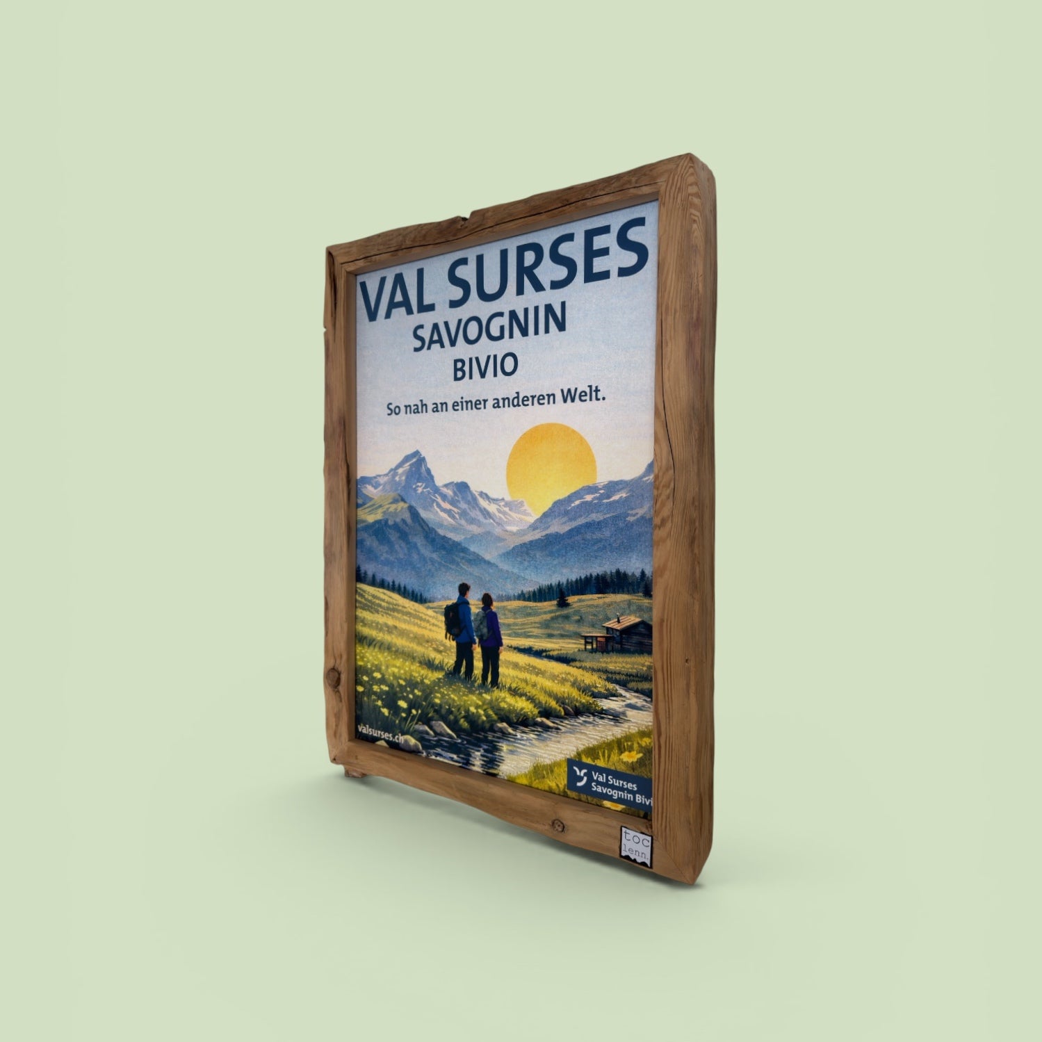 Retroplakat mit Rahmen - Val Surses