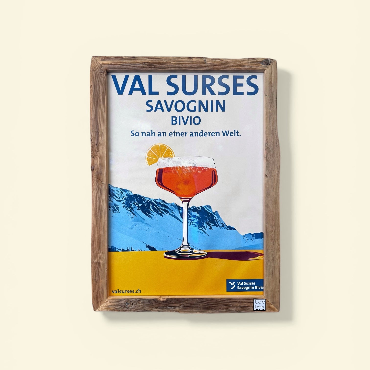 Retroplakat mit Rahmen - Val Surses